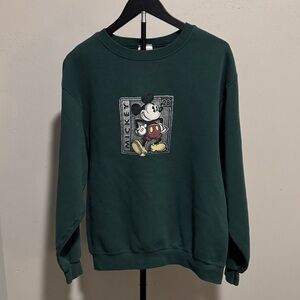 Disney Mickey Mouse Green Sweater